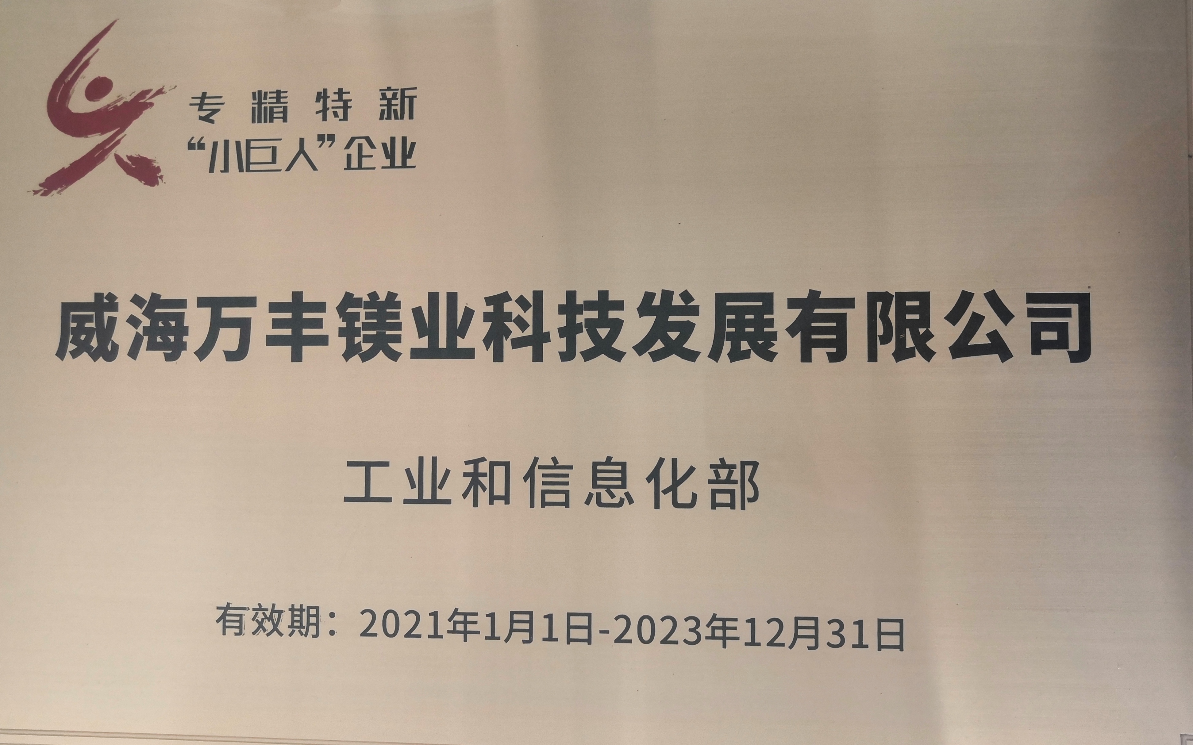 万丰奥威两家子公司荣获2021年度“专精特新”企业